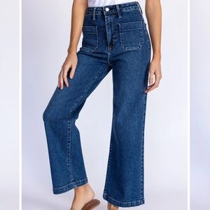 Just Black Denim Indigo Wide Leg Jeans